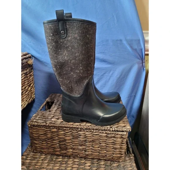 UGG‎ Women's Stefana Waterproof Rubber Boot Black Size 6 Tall - Picture 6 of 16